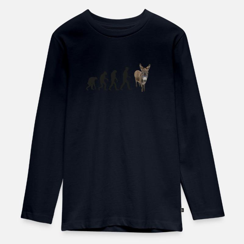 esel evolution - T-shirt manches longues Premium Ado - bleu marine