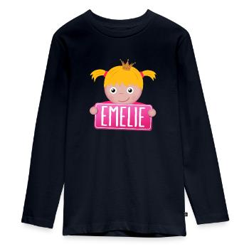 Petite princesse Emelie - T-shirt manches longues Premium Ado - bleu marine - Devant - AI Model Kid Female (0cm)
