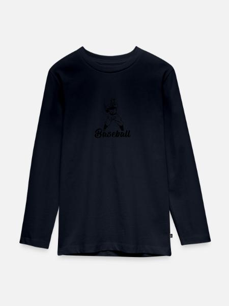 Baseball - Teenager Premium Bio Langarmshirt - Navy