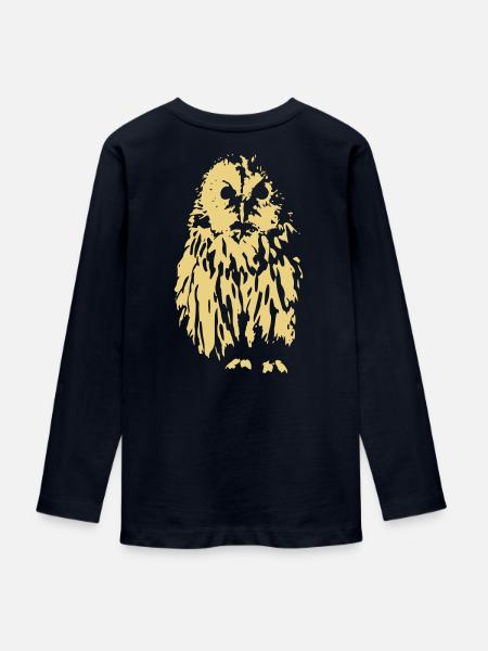 Schneeeule, Vektor - Teenager Premium Bio Langarmshirt - Navy