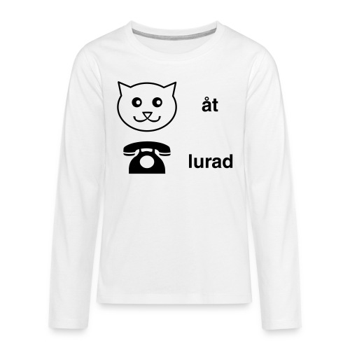 Katt åt telefon - Långärmad premium T-shirt tonåring