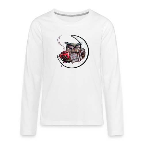 Owl With Coffee - Teenagers' Premium Longsleeve Shirt