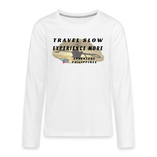 Travel slow Logo für helle Kleidung - Teenager Premium Langarmshirt