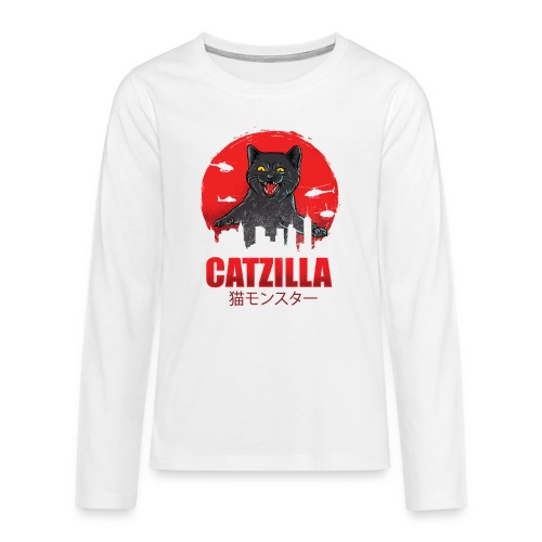 Catzilla Katzen Horror B-Movie Parodie - Teenager Premium Langarmshirt
