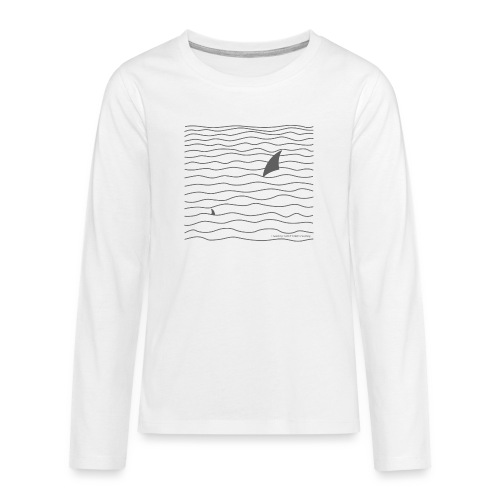 Windsurfer & Shark (czarny) - Koszulka Premium z długim rękawem dla nastolatków