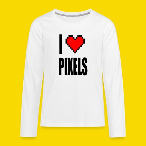 I Love Pixels - Koszulka Premium z długim rękawem dla nastolatków