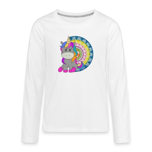 Unicorno Mandala - Maglietta Premium a manica lunga per teenager