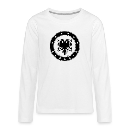 Patrioti Albania Black - Teenager Premium Langarmshirt