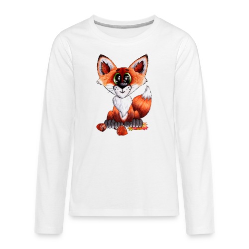 llwynogyn - a little red fox - Teenager premium T-shirt med lange ærmer