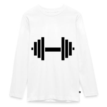 dumbbell - Teenager Premium Organic Long Sleeve Shirt - white - Front - AI Model Kid Female (0cm)