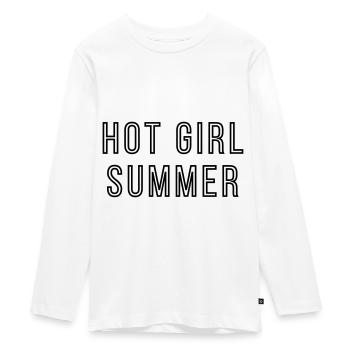 hot Summer dunkel umranden - Teenager Premium Bio Langarmshirt - Weiß - Vorne - AI Model Kid Female (0cm)