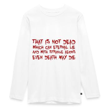 That is not dead which can eternal lie (Cthulhu) - Teenager Premium Organic Long Sleeve Shirt - white - Front - AI Model Kid Female (0cm)