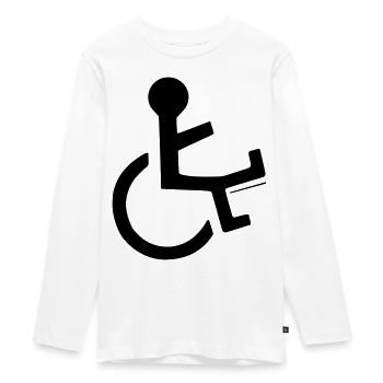 Rollstuhlfahrer mit gebrochenem Bein # - Teenager Premium Bio Langarmshirt - Weiß - Vorne - AI Model Kid Female (0cm)