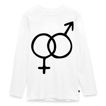Gender symbol - Teenager Premium Organic Long Sleeve Shirt - white - Front - AI Model Kid Female (0cm)
