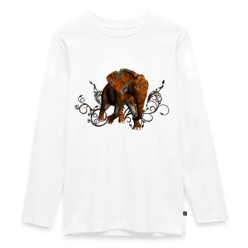 Atemberaubender Steampunk-Elefant - Teenager Premium Bio Langarmshirt - Weiß - Vorne - AI Model Kid Female (0cm)