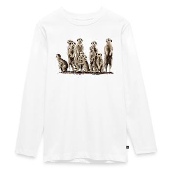 Erdmännchen - Teenager Premium Bio Langarmshirt - Weiß - Vorne - AI Model Kid Female (0cm)