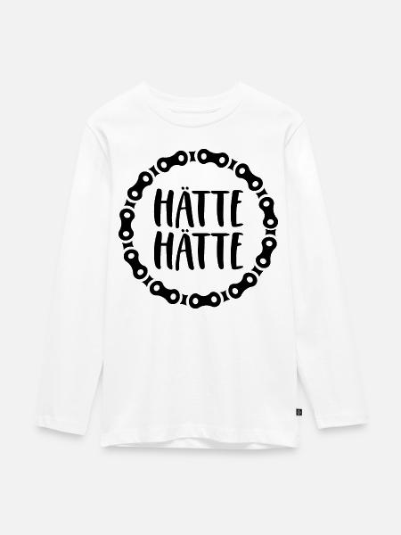 Hätte Hätte Fahrradkette - Teenager Premium Bio Langarmshirt - Weiß