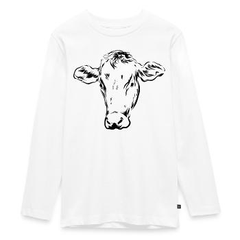 Kuh Kühe - Teenager Premium Bio Langarmshirt - Weiß - Vorne - AI Model Kid Female (0cm)