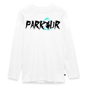 parkour - Teenager Premium Organic Long Sleeve Shirt - white - Front - AI Model Kid Female (0cm)