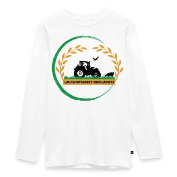 Logo - Teenager Premium Bio Langarmshirt - Weiß - Vorne - AI Model Kid Female (0cm)
