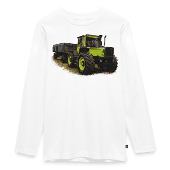 MB trac 1600 turbo mit Anhänger - Teenager Premium Bio Langarmshirt - Weiß - Vorne - AI Model Kid Female (0cm)