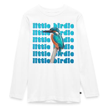 Martin-pêcheur - bel oiseau bleu - aquarelle - T-shirt manches longues Premium Ado - blanc - Devant - AI Model Kid Female (0cm)