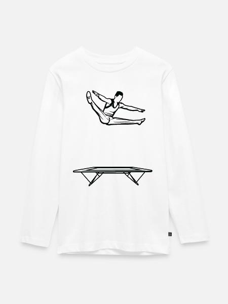 Kleiner Trampolinspringer - Teenager Premium Bio Langarmshirt - Weiß