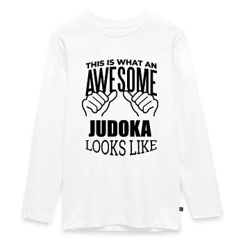 Judo - Teenager Premium Organic Long Sleeve Shirt - white - Front - AI Model Kid Female (0cm)