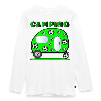 CAMPING-FUSSBALL - Teenager Premium Bio Langarmshirt - Weiß - Vorne - AI Model Kid Female (0cm)