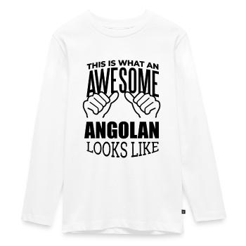 Angola - T-shirt manches longues Premium Ado - blanc - Devant - AI Model Kid Female (0cm)