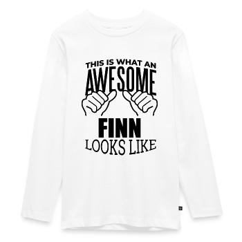 Finland - Teenager Premium Organic Long Sleeve Shirt - white - Front - AI Model Kid Female (0cm)
