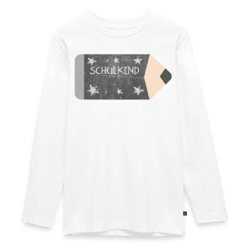 Crayon de couleur tableau noir design craie - étoiles - Écolier - T-shirt manches longues Premium Ado - blanc - Devant - AI Model Kid Female (0cm)