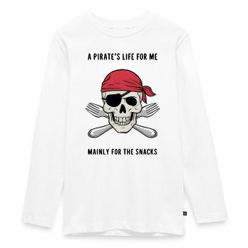 Pirate Skull - A Pirate’s Life for Me - Teenager Premium Bio Langarmshirt - Weiß - Vorne - AI Model Kid Female (0cm)