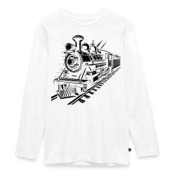 Eisenbahn - Teenager Premium Bio Langarmshirt - Weiß - Vorne - AI Model Kid Female (0cm)