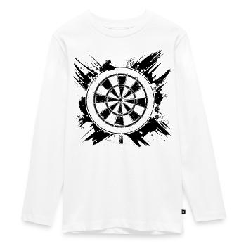 Dartscheibe - Teenager Premium Bio Langarmshirt - Weiß - Vorne - AI Model Kid Female (0cm)
