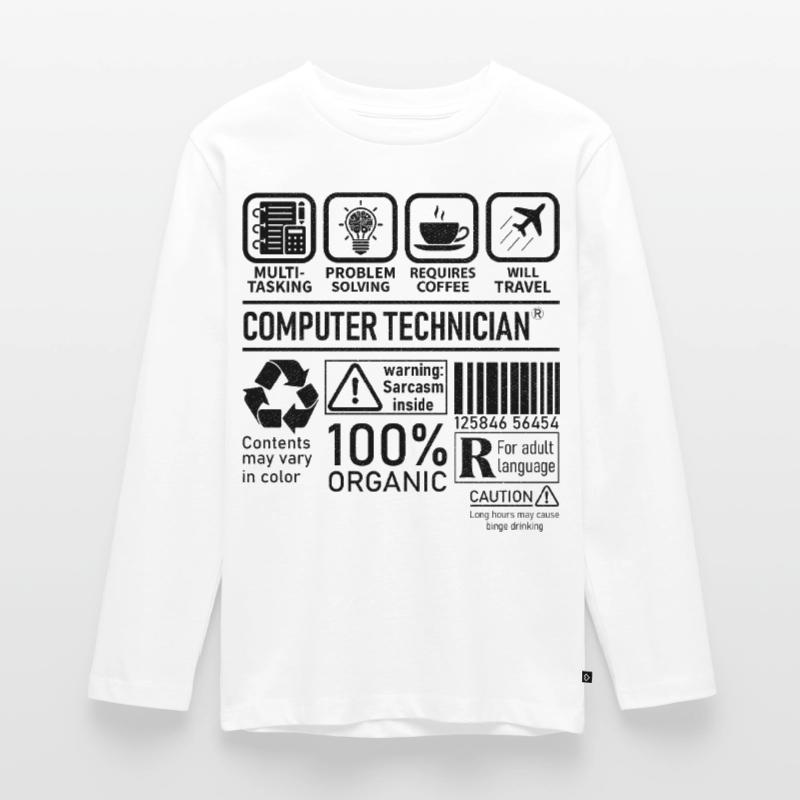 Computer Technician multi tasking problem solving Teenager Premium Organic Long Sleeve Shirt