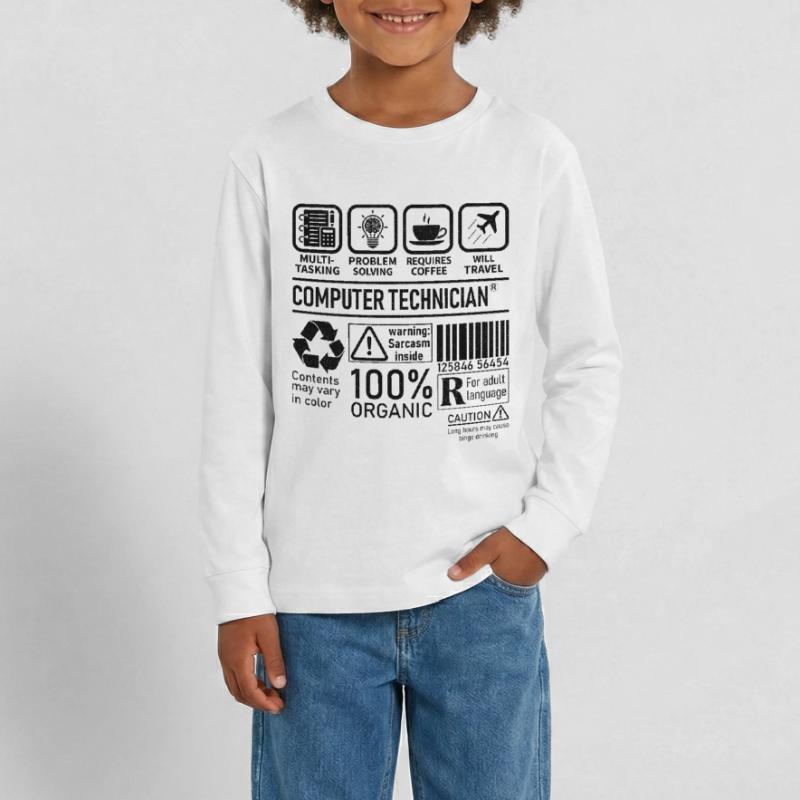 Computer Technician multi tasking problem solving Teenager Premium Organic Long Sleeve Shirt