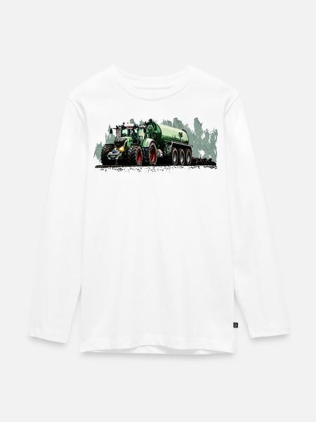 Schwergewicht auf vier Rädern - Teenager Premium Bio Langarmshirt - Weiß