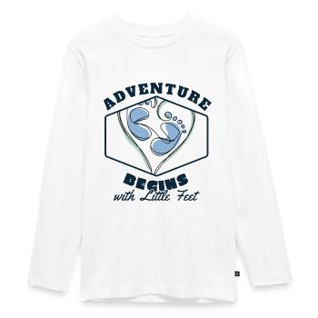 Adventure Begins with Little Feet Cadeau Naissance - T-shirt manches longues Premium Ado - blanc - Devant - AI Model Kid Female (0cm)