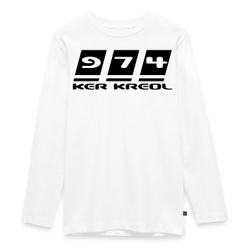 Design 974 Ker Kreol - La Réunion - Teenager Premium Bio Langarmshirt - Weiß - Vorne - AI Model Kid Female (0cm)