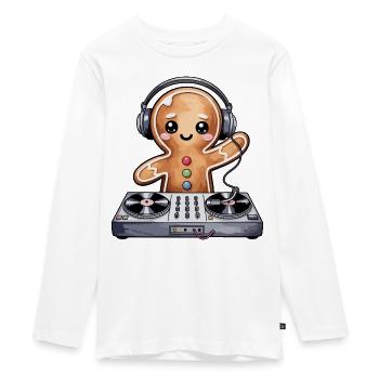 KeksDJ mit Kopfhörer - Teenager Premium Bio Langarmshirt - Weiß - Vorne - AI Model Kid Female (0cm)