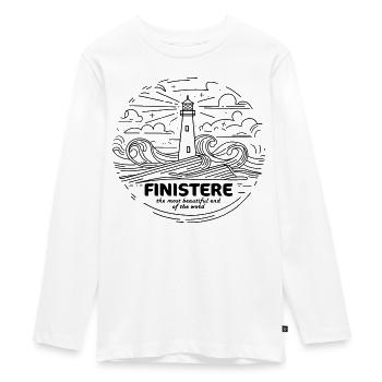 Finistère Souvenir Bretagne Pride - Teenager Premium Organic Long Sleeve Shirt - white - Front - AI Model Kid Female (0cm)