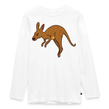 Kangaroo Vintage Rust Texture - Teenager Premium Organic Long Sleeve Shirt - white - Front - AI Model Kid Female (0cm)