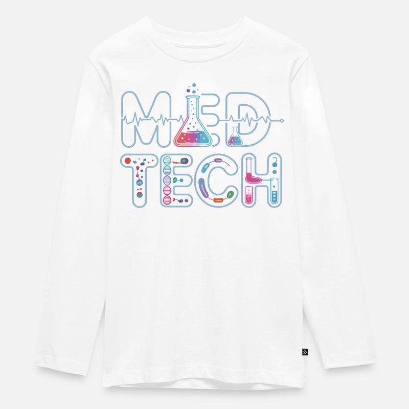 Conception de la science néon du laboratoire MedTech - T-shirt manches longues Premium Ado - blanc