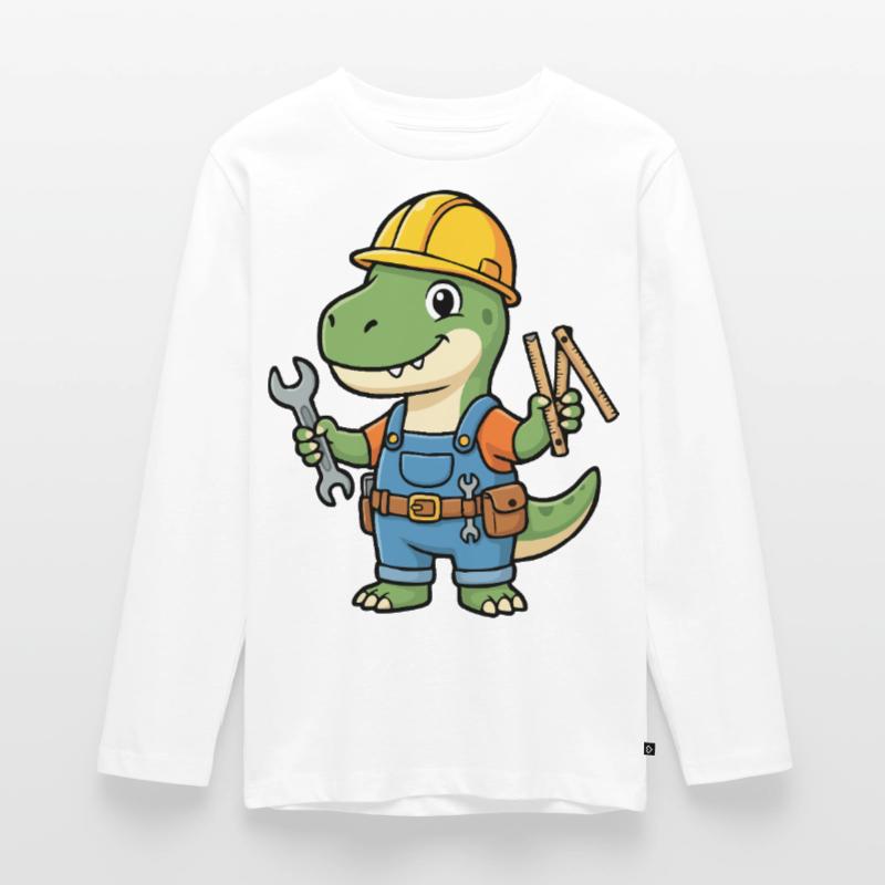 Dino construction worker with tools Teenager Premium Organic Long Sleeve Shirt