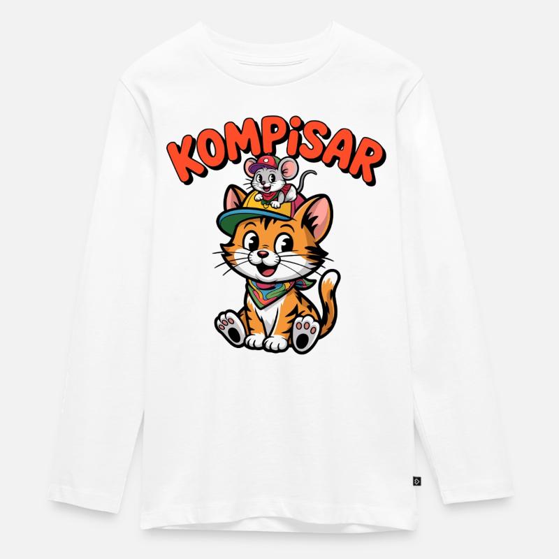 Amici e Amici per Sempre – Gatto e Topo Carini - Maglia a maniche lunghe ecologica premium per ragazzi - bianco