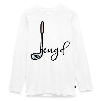 Youth Golfer Youth - Teenager Premium Organic Long Sleeve Shirt - white - Front - AI Model Kid Female (0cm)