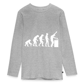 Evolution vers le Dj Edm Techno Festival - T-shirt manches longues Premium Ado - gris chiné - Devant