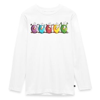 Funny Owls - Bird - Birds - Teenager Premium Organic Long Sleeve Shirt - white - Front - AI Model Kid Female (0cm)