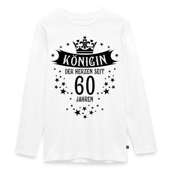 Königin der Herzen seit 60 Jahren Geburtstag - Teenager Premium Bio Langarmshirt - Weiß - Vorne - AI Model Kid Female (0cm)